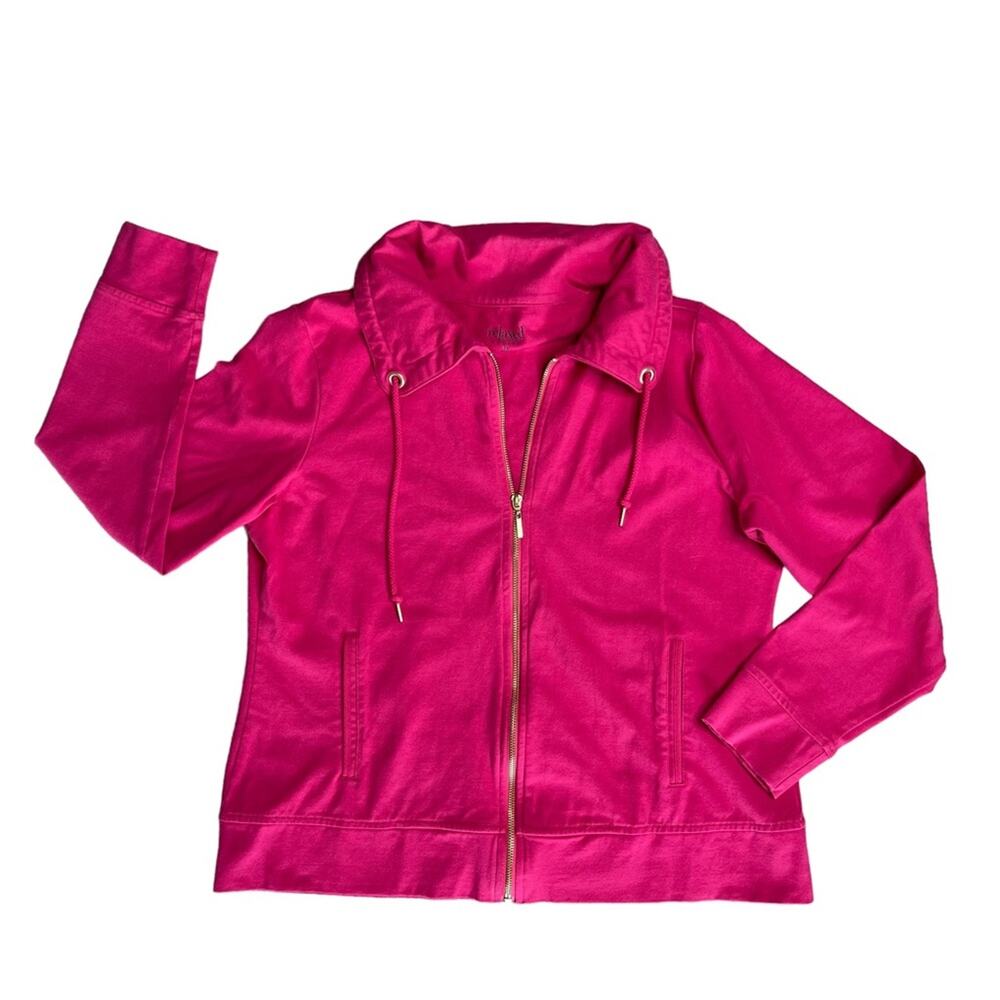 RELAXED by CHARTER CLUB Hot Pink Full Zip Jacket Women’s Size Medium